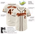 Custom Name and Number Baseball Jersey - Personalized Cream Brown-Orange Authentic Team Jersey Personalized Cream Brown-Orange