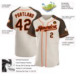 Custom Name and Number Baseball Jersey - Personalized Cream Brown-Orange Authentic Raglan Sleeves Team Apparel Personalized