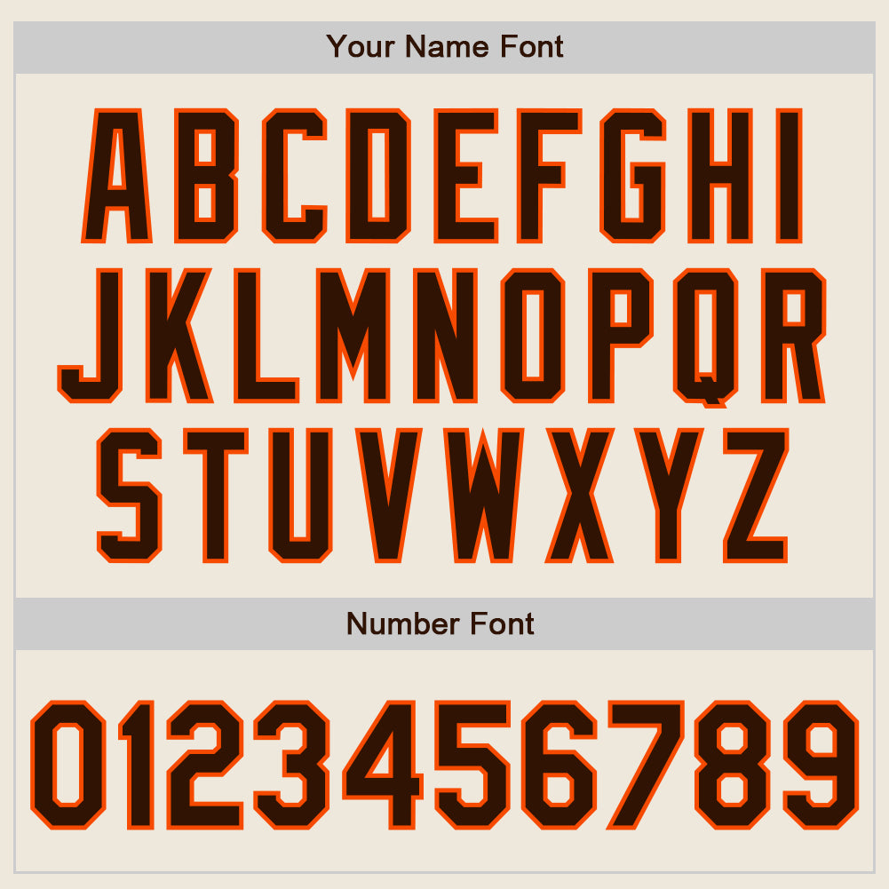 Personalized Cream Brown-Orange Authentic Raglan Sleeves Baseball Jersey Team Custom Name and Number Custom Name and Number Baseball Jersey - Personalized Cream Brown-Orange Authentic Raglan Sleeves Team Apparel Personalized - Image 5