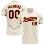 Personalized Performance Vapor Golf Polo Shirt in Cream Brown-Orange Personalized Cream Brown-Orange Performance Vapor Golf
