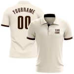 Custom Cream Brown Golf Polo Shirt - Performance Apparel for Men Personalized Cream Brown Performance Golf Polo Shirt