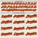 Personalized Unisex Softball Jersey Cream Brown Pinstripe Two-Button Orange Personalized Cream Brown Pinstripe Orange Two-Button