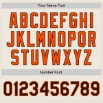 Personalized Unisex Softball Jersey Cream Brown Pinstripe Two-Button Orange Personalized Cream Brown Pinstripe Orange Two-Button