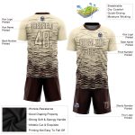 Custom Name and Number Soccer Uniform Jersey - Personalized Cream Brown Sublimation Team Gear Personalized Cream Brown Sublimation