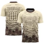 Custom Name and Number Soccer Uniform Jersey - Personalized Cream Brown Sublimation Team Gear Personalized Cream Brown Sublimation