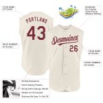 Personalized Burgundy Cream Sleeveless Baseball Jersey for Men and Women Personalized Cream Burgundy Sleeveless Baseball