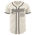 Personalized Cream Black Baseball Jersey for Men Women - Custom Sports Wear Personalized Cream Cream-Black Baseball Jersey