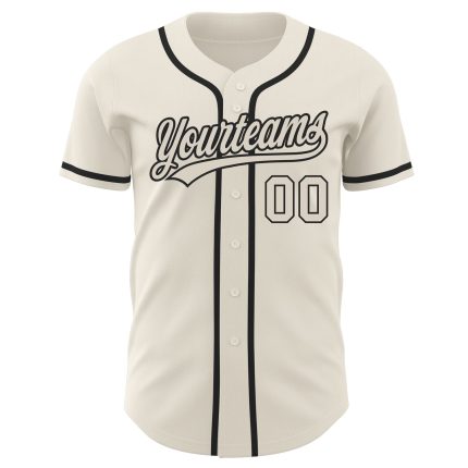 Personalized Cream Black Baseball Jersey for Men Women - Custom Sports Wear Personalized Cream Cream-Black Baseball Jersey