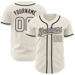 Personalized Cream Black Baseball Jersey for Men Women - Custom Sports Wear Personalized Cream Cream-Black Baseball Jersey