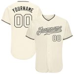 Personalized Cream and Black Baseball Jersey for Men and Women Personalized Cream Cream-Black Baseball Jersey