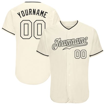 Personalized Cream and Black Baseball Jersey for Men and Women Personalized Cream Cream-Black Baseball Jersey
