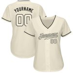 Personalized Cream and Black Baseball Jersey for Men and Women Personalized Cream Cream-Black Baseball Jersey