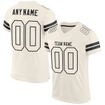 Custom Authentic Football Jersey Personalized Cream Black Mesh Team Name Number Personalized Cream Cream-Black Mesh Authentic