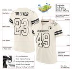 Personalized Cream and Black Mesh Football Jersey for Men and Women Personalized Cream Cream-Black Mesh Football Jersey