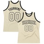 Personalized Cream Black Throwback Basketball Jersey for Men and Women Personalized Cream Cream-Black Throwback Basketball