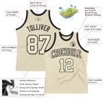 Personalized Cream Black Throwback Basketball Jersey for Men and Women Personalized Cream Cream-Black Throwback Basketball