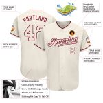 Custom Name and Number Baseball Jersey - Personalized Cream and Crimson Authentic Team Jersey Personalized Cream Cream-Crimson