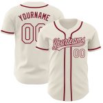 Personalized Cream Crimson Baseball Jersey for Custom Sports Apparel Personalized Cream Cream-Crimson Baseball Jersey 2