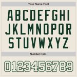 Custom Name and Number Varsity Letterman Jacket - Personalized Cream-Green Full-Snap Bomber Jacket Personalized Cream Cream-Green