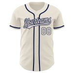 Personalized Authentic Baseball Jersey in Cream and Navy Colors Personalized Cream Cream-Navy Authentic Baseball Jersey