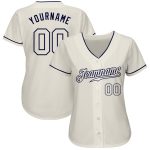 Personalized Baseball Jersey in Cream and Navy - Custom Team Apparel Personalized Cream Cream-Navy Baseball Jersey