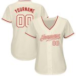 Custom Name and Number Cream-Red Baseball Jersey - Personalized Authentic Team Jersey Personalized Cream Cream-Red Authentic