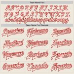 Personalized Bomber Varsity Letterman Jacket in Cream and Red - Full Snap Design Personalized Cream Cream-Red Bomber Full-Snap