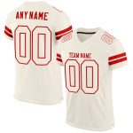 Personalized Cream Red Mesh Football Jersey for Fans and Players Personalized Cream Cream-Red Mesh Football Jersey