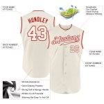 Personalized Cream and Red Sleeveless Baseball Jersey for Men and Women Personalized Cream Cream-Red Sleeveless Baseball
