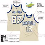 Personalized Cream Royal Throwback Basketball Jersey for Fans and Collectors Personalized Cream Cream-Royal Throwback Basketball