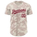 Personalized Crimson Cream 3D Curve Lines Jersey for Baseball Fans Personalized Cream Crimson 3D Curve Lines Baseball Jersey
