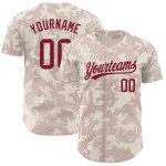 Personalized Crimson Cream 3D Curve Lines Jersey for Baseball Fans Personalized Cream Crimson 3D Curve Lines Baseball Jersey