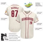Personalized Crimson Baseball Jersey with Custom Name and Number - Authentic Team Apparel Personalized Cream Crimson Authentic