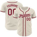Personalized Crimson Baseball Jersey - Cream Color 2 Personalized Cream Crimson Baseball Jersey 2
