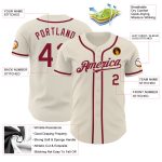 Personalized Crimson Baseball Jersey - Cream Color 2 Personalized Cream Crimson Baseball Jersey 2