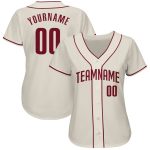 Custom Cream Crimson Baseball Jersey - Personalized Sports Apparel Personalized Cream Crimson Baseball Jersey