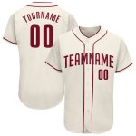 Custom Cream Crimson Baseball Jersey - Personalized Sports Apparel Personalized Cream Crimson Baseball Jersey