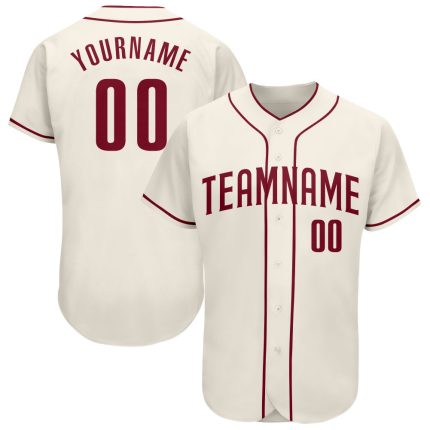 Custom Cream Crimson Baseball Jersey - Personalized Sports Apparel Personalized Cream Crimson Baseball Jersey