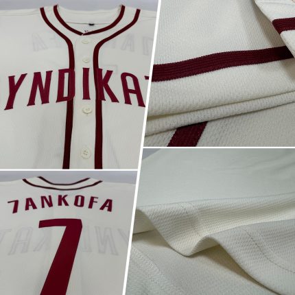 Custom Cream Crimson Baseball Jersey - Personalized Sports Apparel Personalized Cream Crimson Baseball Jersey