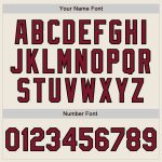 Personalized Crimson Black Cream Baseball Jersey - 3 Color Arm Shapes Personalized Cream Crimson-Black 3 Colors Arm Shapes