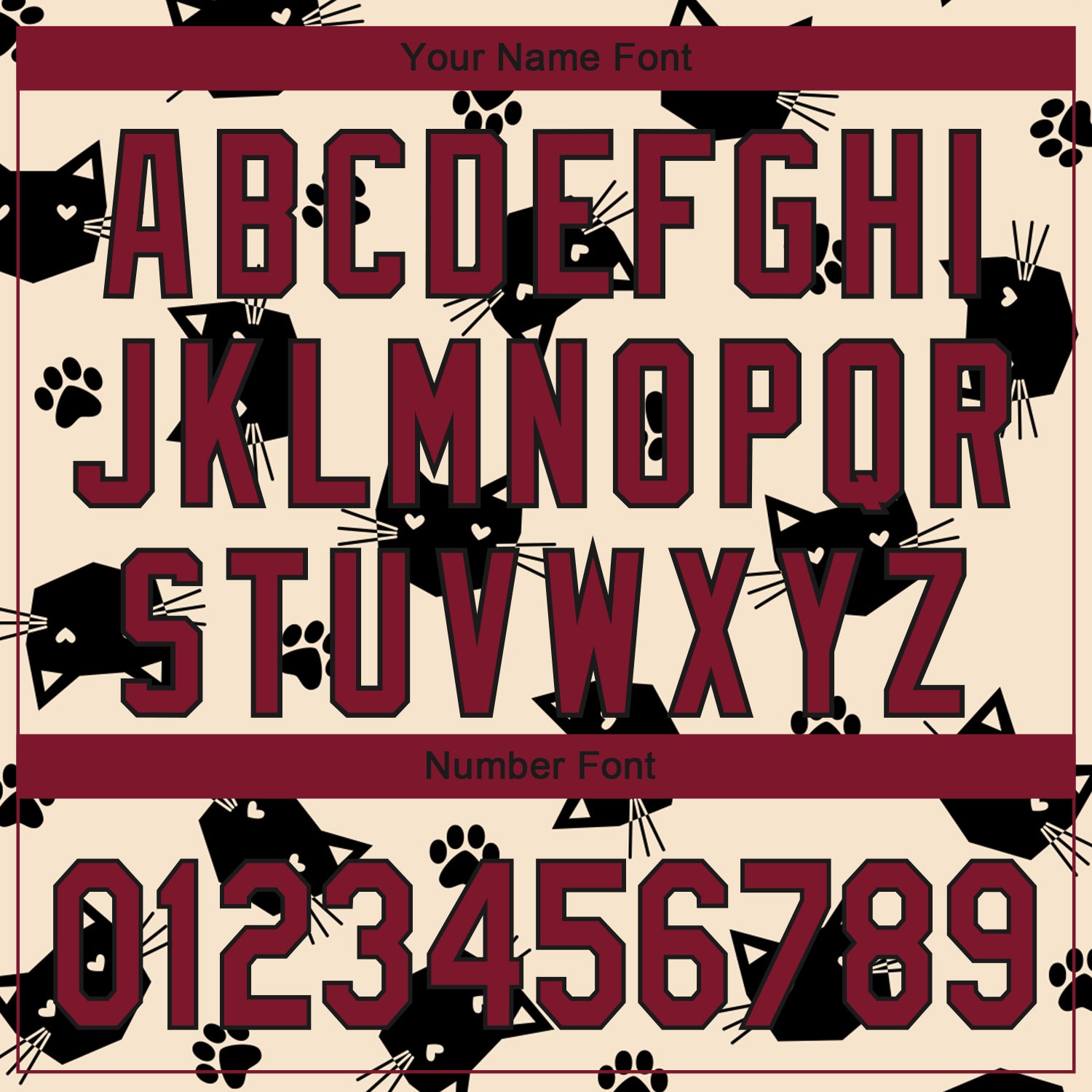 Personalized Cream Crimson-Black 3D Cat Baseball Jersey Personalized 3D Cat Baseball Jersey in Cream and Crimson-Black Personalized Cream Crimson-Black 3D Cat Baseball Jersey - Image 5