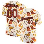 Custom Name Number Cowboy T-Shirt with 3D Crimson-Black Pattern Design | Personalized Performance Apparel Personalized Cream