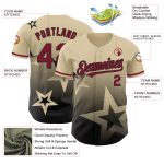 Custom Name and Number Authentic Baseball Jersey with Personalized Cream Crimson-Black 3D Gradient Twinkle Star Design Personalized