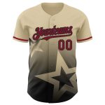 Custom Name and Number Authentic Baseball Jersey with Personalized Cream Crimson-Black 3D Gradient Twinkle Star Design Personalized