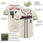 Custom Crimson Black-Aqua Baseball Jersey - Personalized Sports Apparel Personalized Cream Crimson Black-Aqua Baseball Jersey