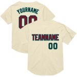 Personalized Crimson Black Aqua Mesh Baseball Jersey - Authentic Throwback Style Personalized Cream Crimson Black-Aqua Mesh