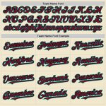 Personalized Cream Crimson Black Aqua Throwback Baseball Jersey - Custom Mesh Design Personalized Cream Crimson Black-Aqua