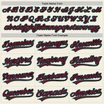 Personalized Unisex Softball Jersey - Cream Crimson Black-Aqua Two-Button Design Personalized Cream Crimson Black-Aqua Two-Button