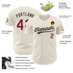 Personalized Crimson Black Authentic Baseball Jersey - Custom Cream Team Jersey Personalized Cream Crimson-Black Authentic