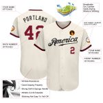 Custom Name and Number Baseball Jersey - Personalized Crimson-Black Authentic Team Jersey Personalized Cream Crimson-Black